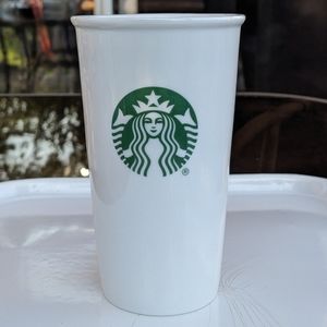 Starbucks Travel Mug - 10oz - Ceramic - White with Green Logo